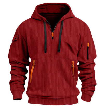 Herren Hoodie Freizeit Kapuzenpullover mit Kängurutasche