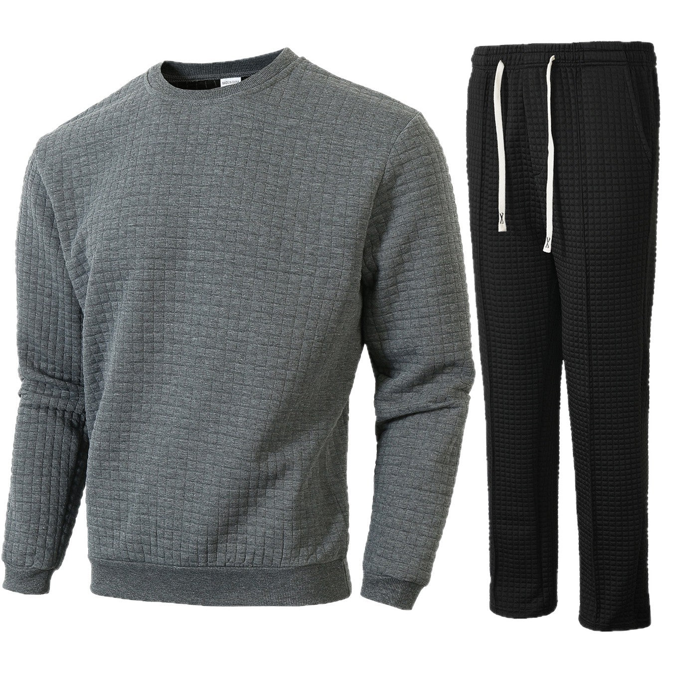 Herren Sweatshirt Jogginghose Set Bequem Sportlich Grau