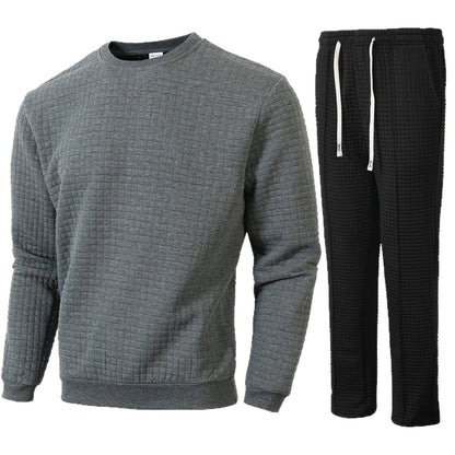 Herren Sweatshirt Jogginghose Set Bequem Sportlich Grau