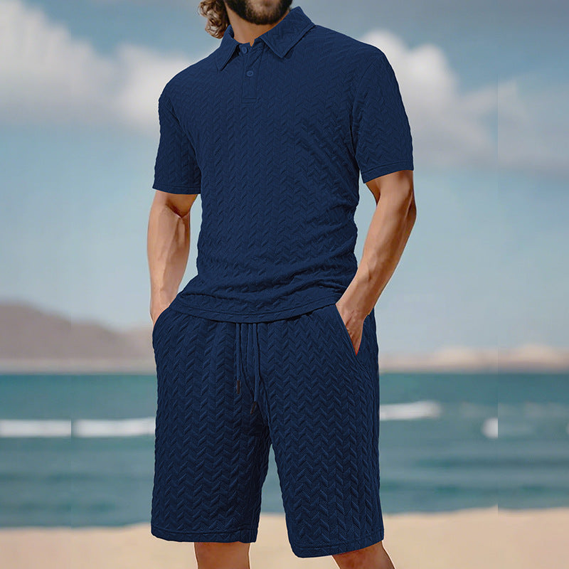 Herren Polo Shorts Set atmungsaktiv Modern Sportlich