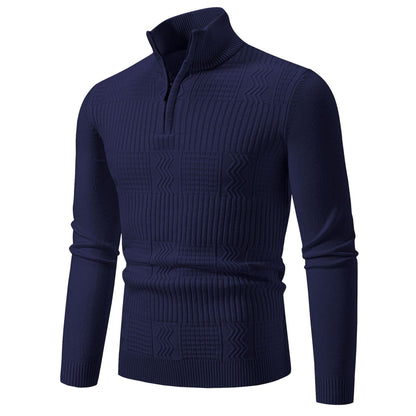 Herren Pullover Modern Stehkragen Strukturiert