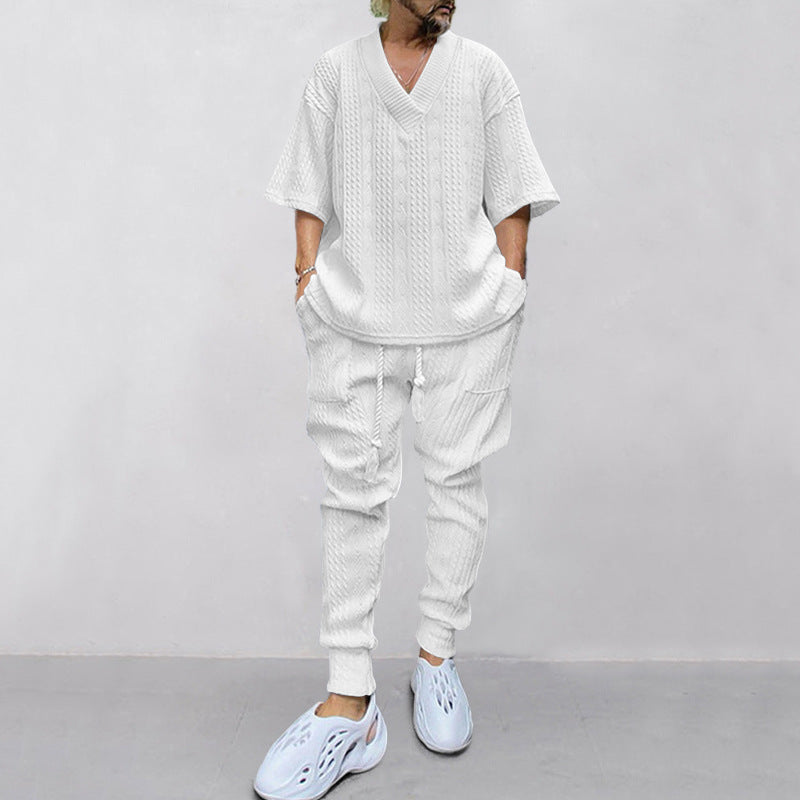 Herren Freizeit-Set Oversized Pullover Jogginghosen Bequem