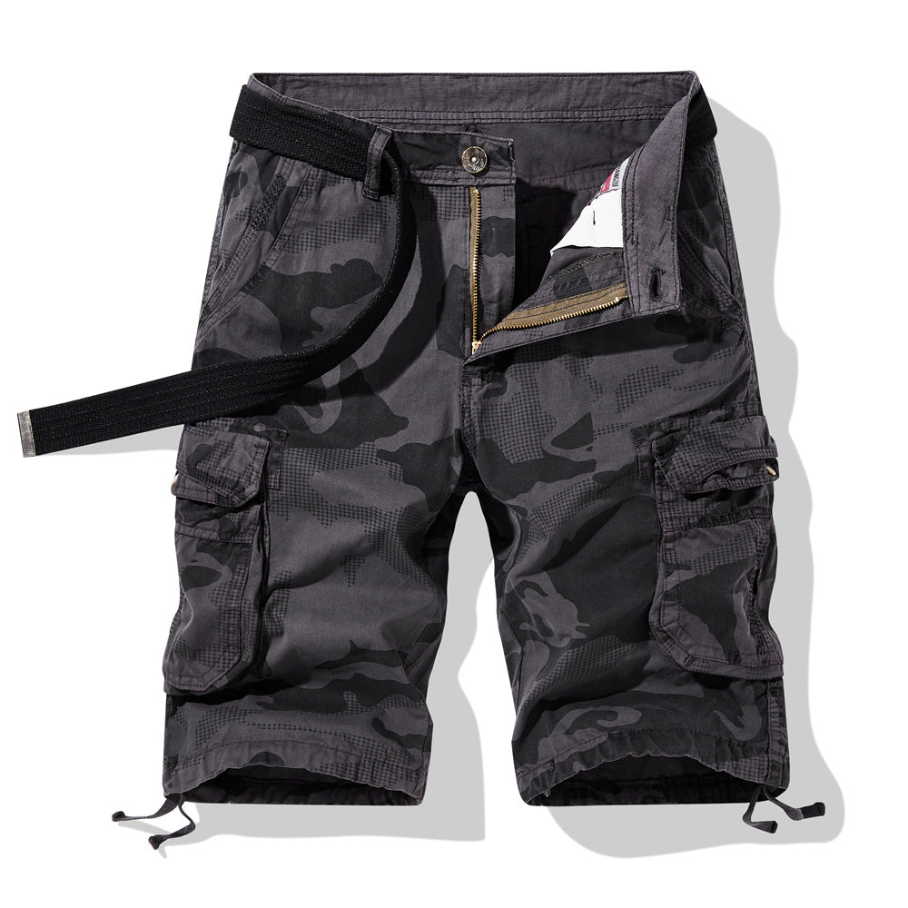 Herren Camo Shorts Cargo mit Seitentaschen und Verstellbund