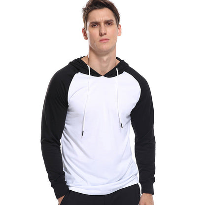 Herren Hoodie Langarmshirt Mit Kontrastärmel Modern