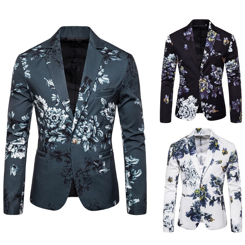 Herren Blazer Modern mit Floralmuster und Struktur - BerlinGlamour