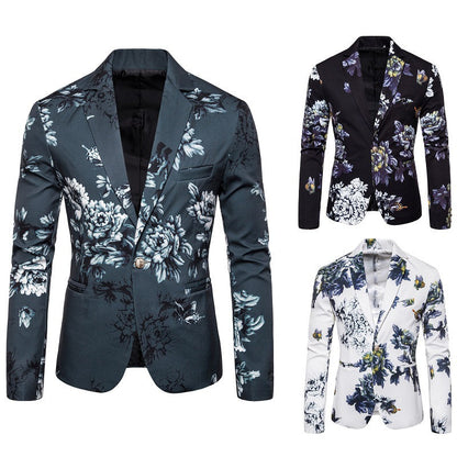Herren Blazer Modern mit Floralmuster und Struktur - BerlinGlamour