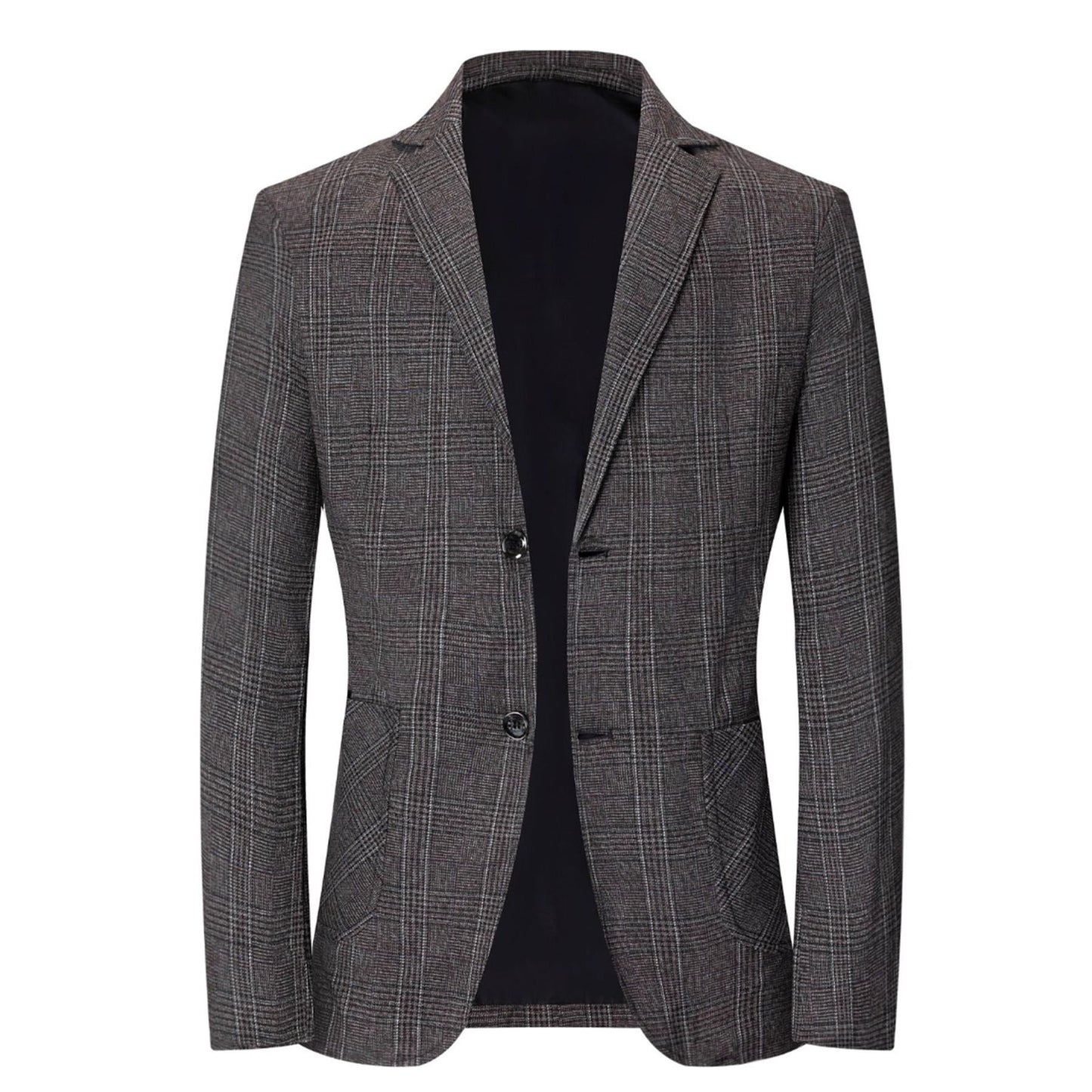 Herren Slim-Fit Blazer Kariert Modern Berlin Stil