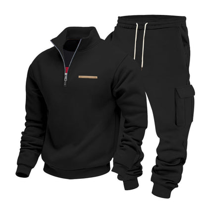 Herren Sportanzug Set Hochkragen Taschen Freizeit