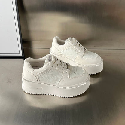 Damen Sneaker Plateau Schuhe Atmungsaktiv Dickes Plateau