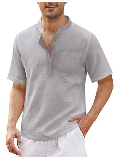 Herren Kurzarm-Shirt mit Brusttasche Hochwertig Modern