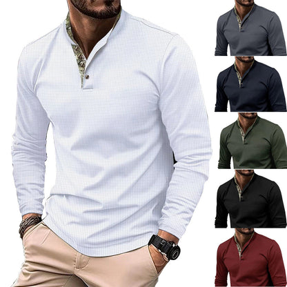 Herren Langarmhemd Modern Stehkragen Elegantes Design - BerlinGlamour