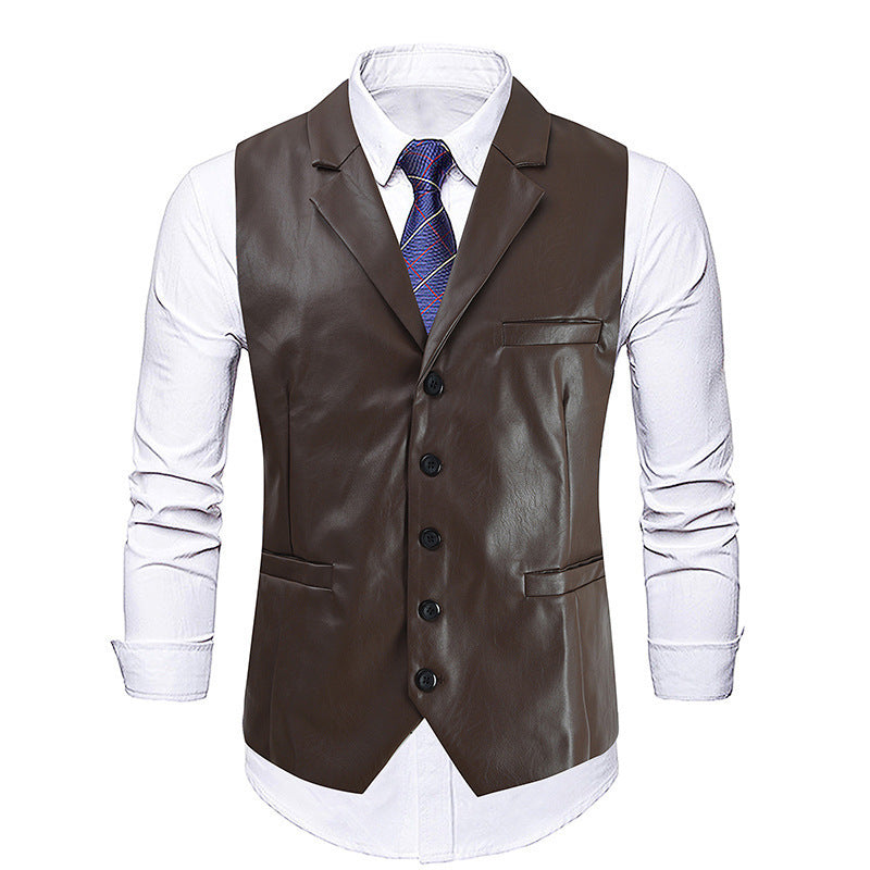 Elegante Herren Lederweste Schwarz Modern