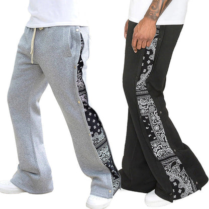 Herren Freizeithose Modern mit Druckknöpfen und Seitenstreifen