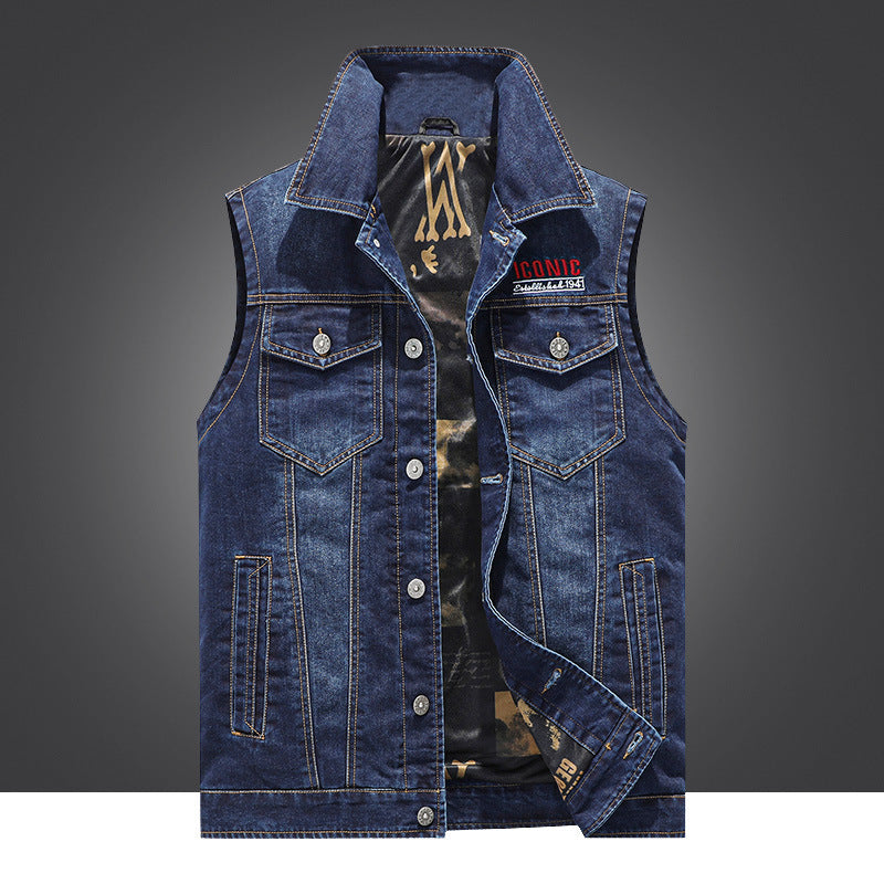 Herren Denimweste Robust mit Taschen und Modernem Design - BerlinGlamour