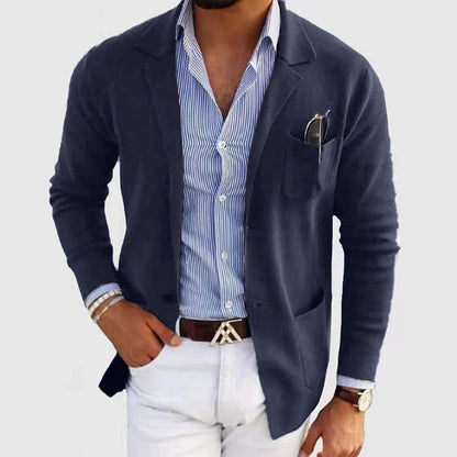 Herren Strickblazer Sportlich Modern mit Taschen