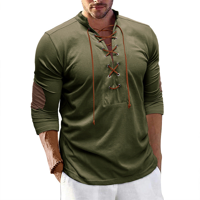 Herren Langarmshirt Modern mit Kontrast Details - BerlinGlamour
