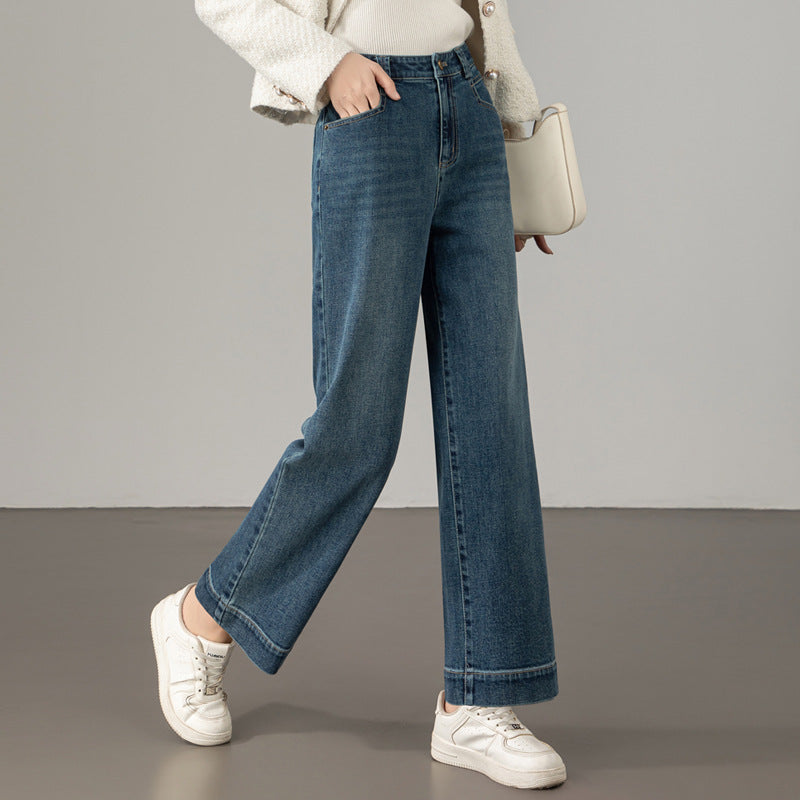 Damen Jeans Klassisch Geschnitten Weite Bein - BerlinGlamour