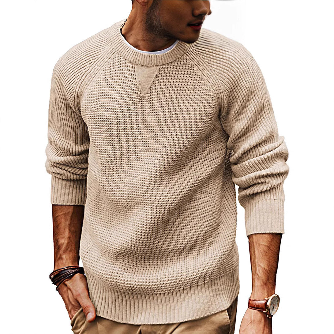Herren Strickpullover Klassisch mit Muster Grau