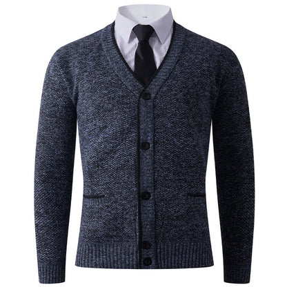 Herren Strickjacke V-Ausschnitt Klassisch Elegante Männerjacke
