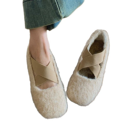 Damen Filz-Hausschuhe Weich mit verstellbarem Riemen Warm