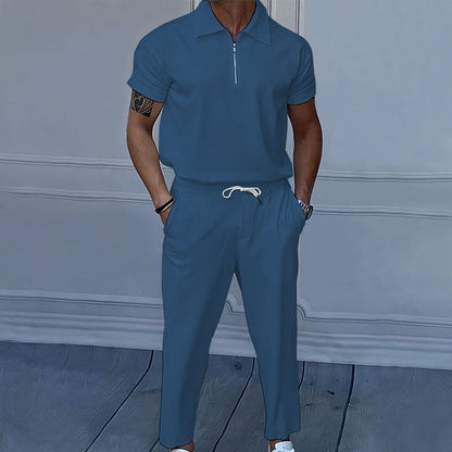 Herren Poloshirt und Jogginghose Set Sportlich Bequem