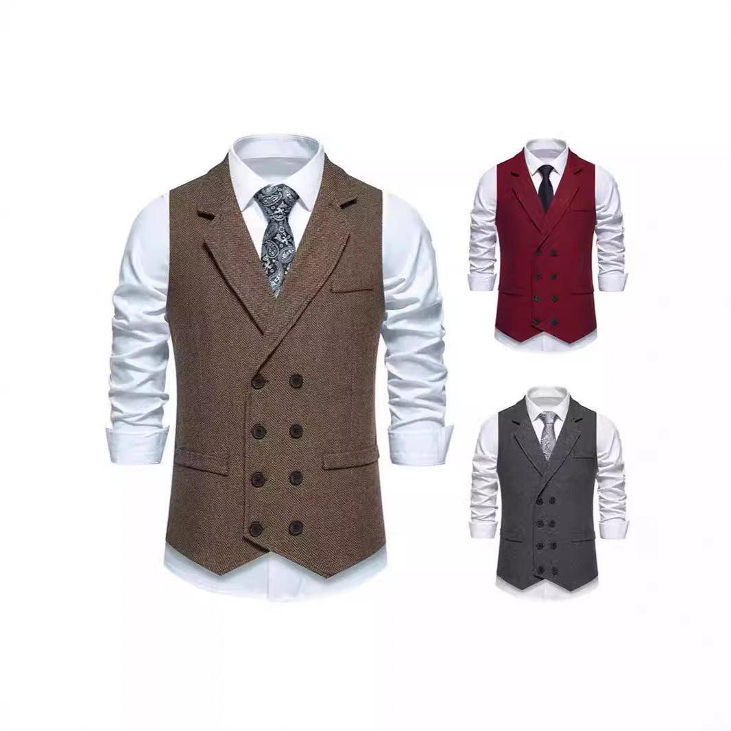 Herren Anzugweste Modern mit Hahnentrittmuster Elegant