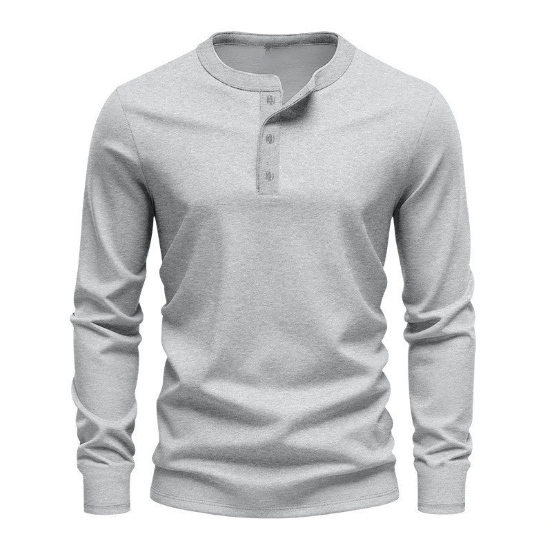 Herren Langarmshirt Knopfleiste Elegantes Businesshemd