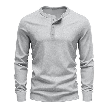 Herren Langarmshirt Knopfleiste Elegantes Businesshemd