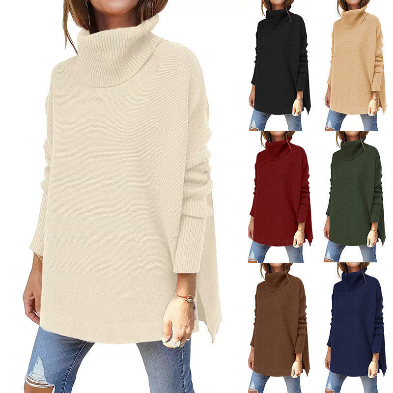 Damen Rollkragenpullover Oversized Großmasche Strick - BerlinGlamour