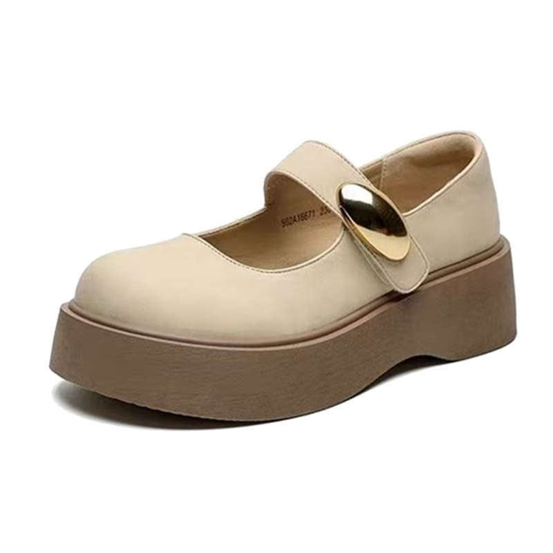 Damen Plateau Ballerinas Elegant Schnalle Modisch Hoch