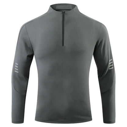 Herren Langarmshirt Funktionsshirt Mit Reißverschluss Hochwertig