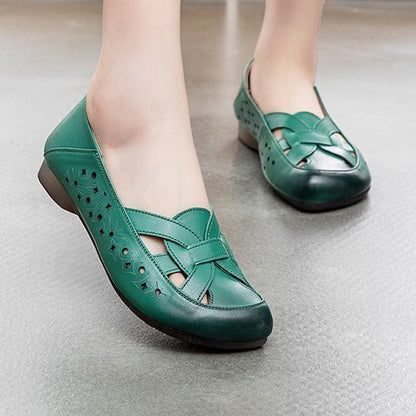 Damen Ballerinas Bequem Cut-Outs Schuhe Modisch - BerlinGlamour