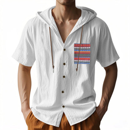 Herren Hoodie Hemd mit Knöpfen Bunt Berlin Streetwear