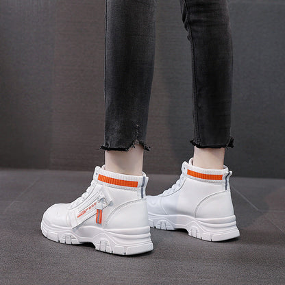 Damen Sneaker Hoch Modisch Atmungsaktiv Reißverschluss
