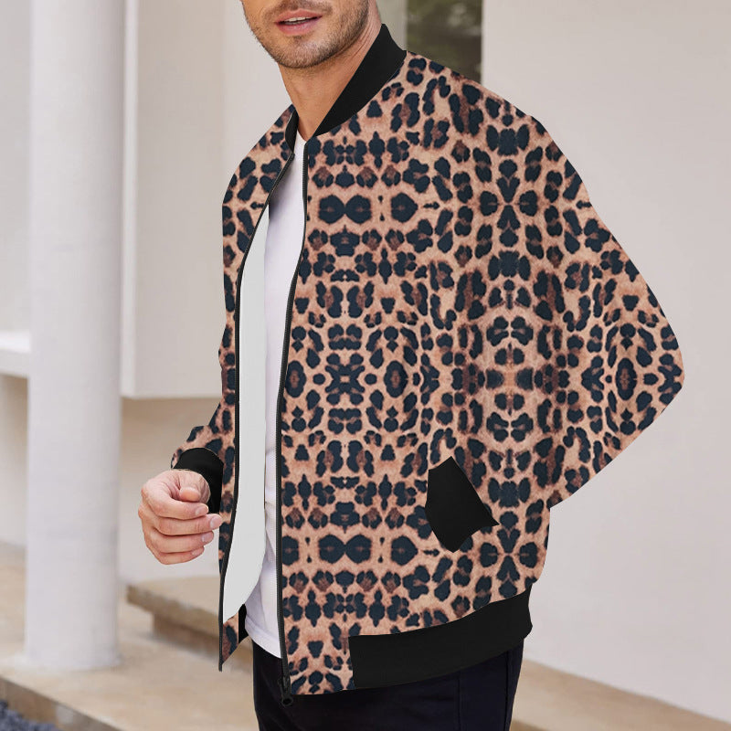 Herren Bomberjacke Leder Look Modern Style