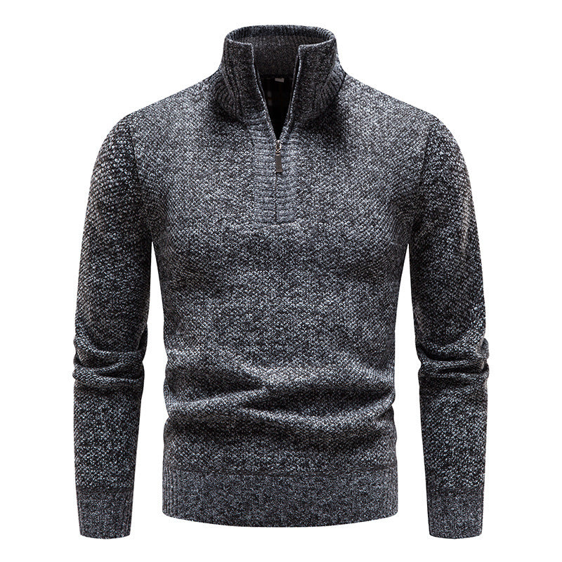 Herren Strickpullover Sportlich Strukturiert Halbzipper