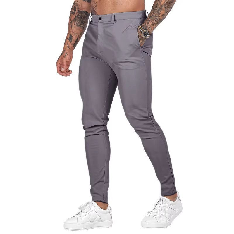 Herren Slim-Fit Chino Hose Elastisch Mit Taschen