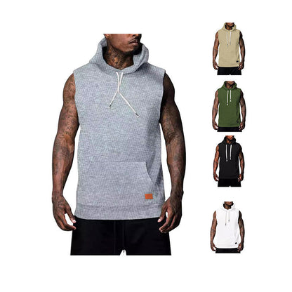 Herren Kapuzenshirt Ärmellos Modern Strukturiert