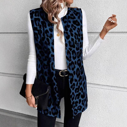 Damen Weste Leopardenmuster Trendig Elegant - BerlinGlamour