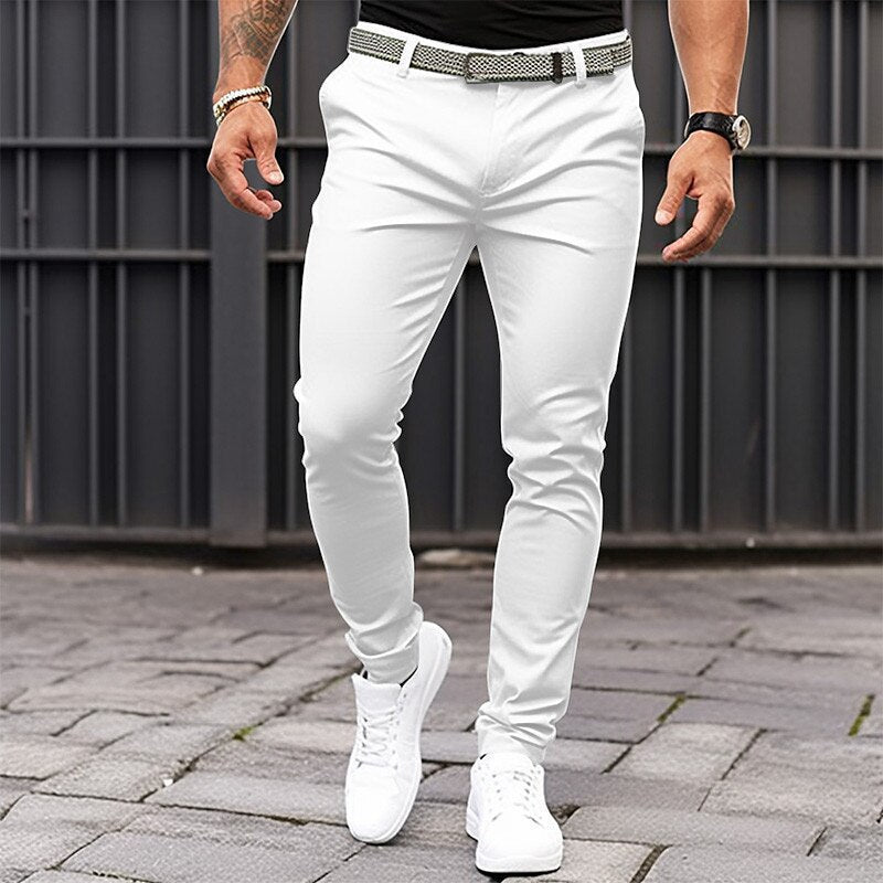 Herren Slim Fit Hose Elastisch Mit Taschen