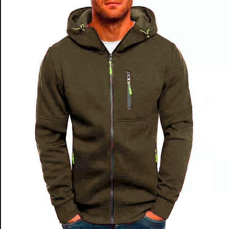 Herren Freizeitjacke Kapuzenjacke Reißverschluss Taschen Sportlich