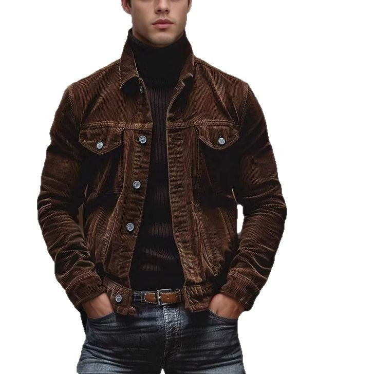 Herren Cordjacke Modern Praktisch Mit Brusttaschen