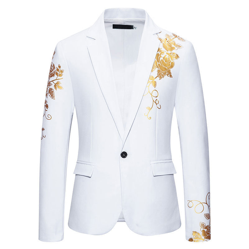 Herren Blazer Eleganter Anzug mit Stickdesign Modern