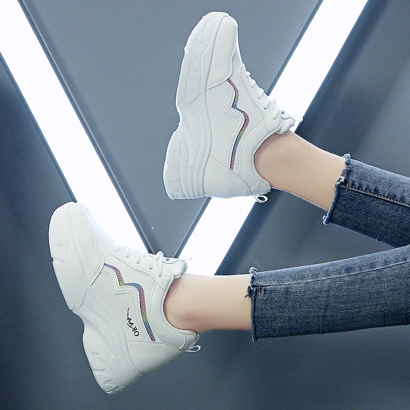 Damen Sneaker Sportlich Plattform Bequem Atmungsaktiv