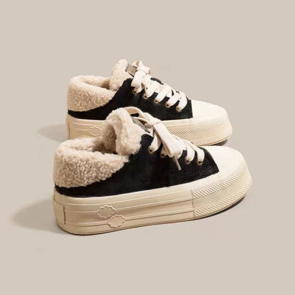 Damen Sneaker Warm Kuschelig Hoher Kragen Winter