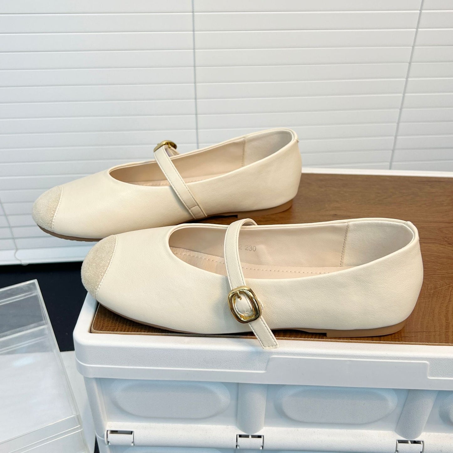 Damen Ballerinas Elegant Schnalle Riemen Schuhe