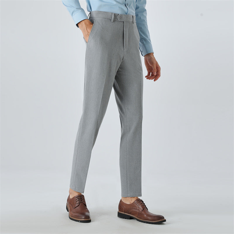 Herren Anzughose Slim Fit Schwarz mit Feinmuster