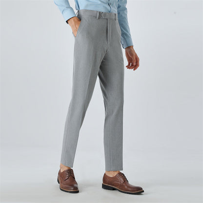 Herren Anzughose Slim Fit Schwarz mit Feinmuster