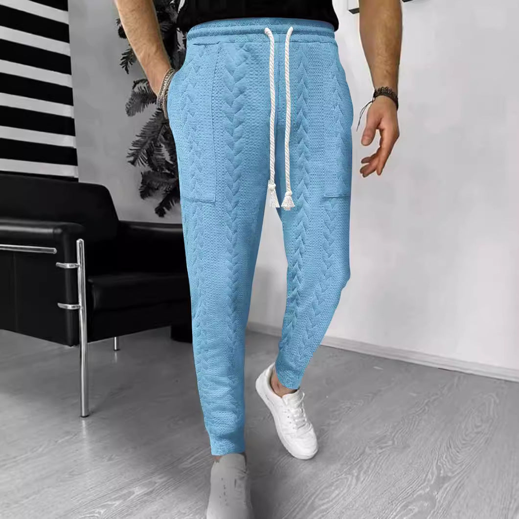 Herren Jogginghose Modern Strukturdesign Schwarz - BerlinGlamour