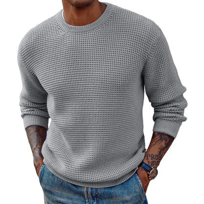 Herren Pullover Rundhals Strukturiert Trendig
